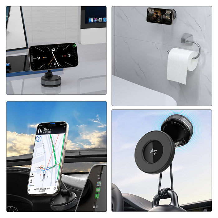Wozinsky WUSM-01 Magnetic Car Holder for Dashboard/Windshield - Black