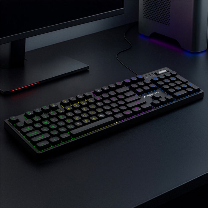 Wozinsky WKG-200 RGB Membrane Gaming Keyboard with Scroll Wheel - Black