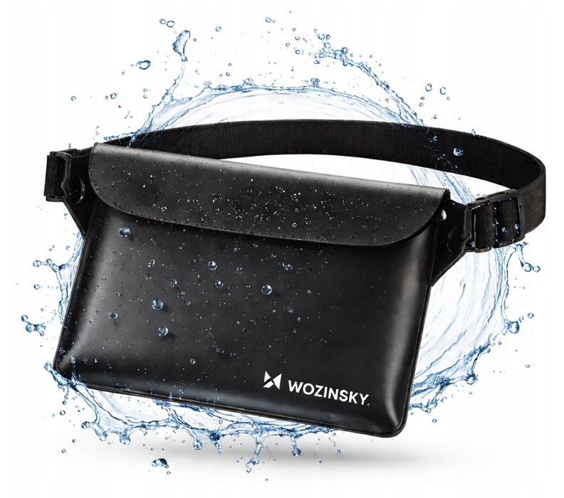 Wozinsky WWS-01 Waterproof PVC Waist Bag - Black