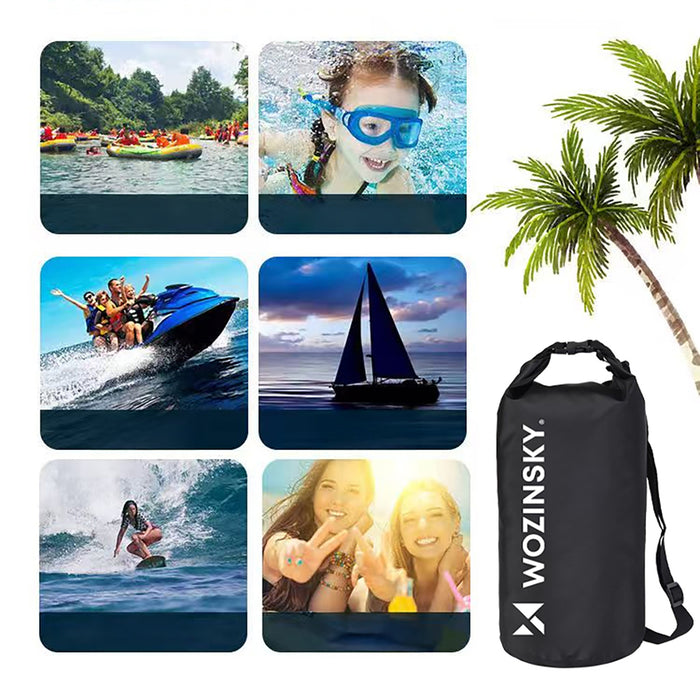 Wozinsky WWK-20 waterproof bag for sup kayak 20l - black
