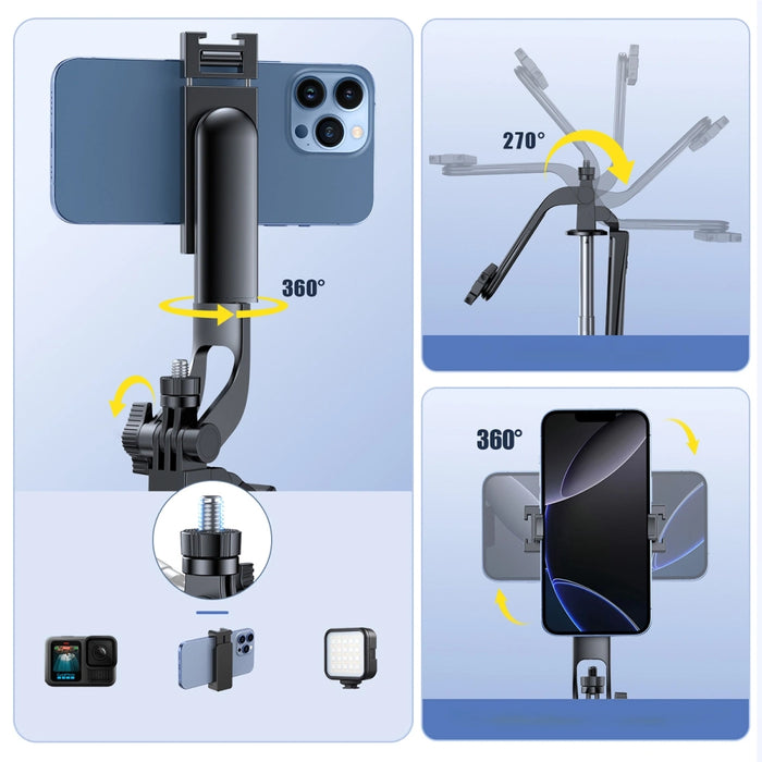 Selfie stick Wozinsky WC1Y70S telescopic tripod 1.7m with phone holder - black