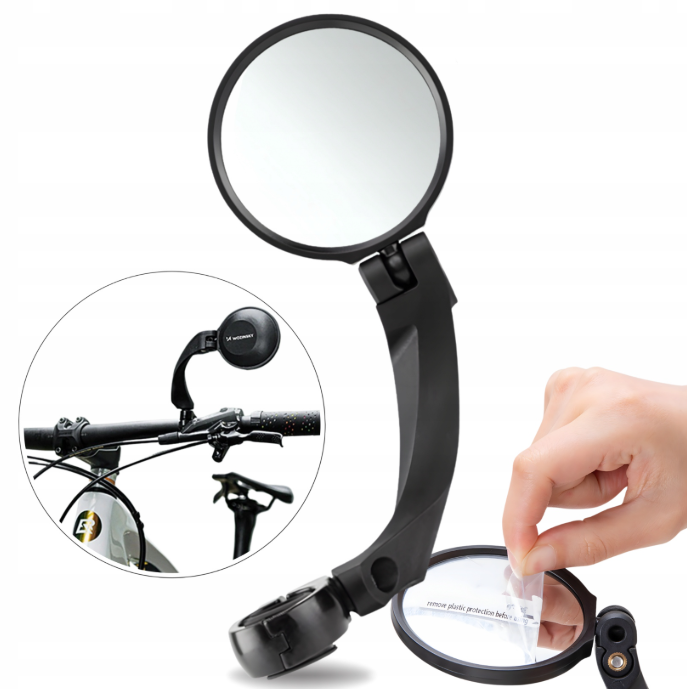 Wozinsky WLR-01I Rearview Left Bicycle Mirror - Black