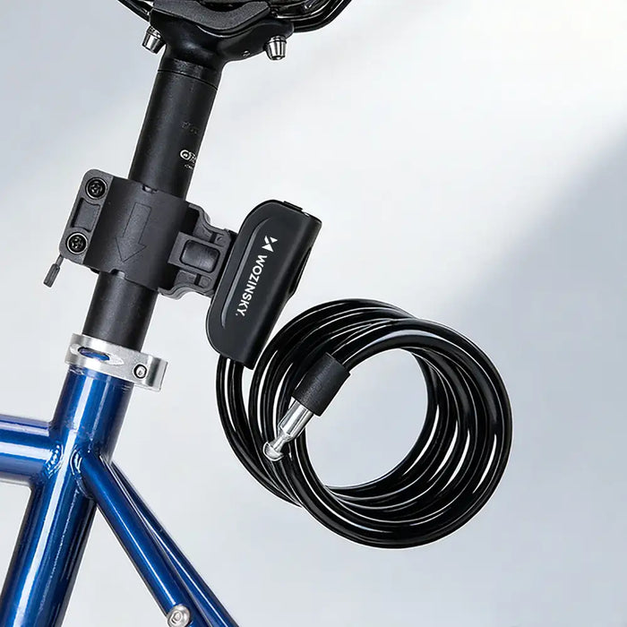 Wozinsky WPB-01R Portable Bike Lock with Anti-Theft Cable and 2 Keys for Electric Bikes and Motorcycles - Black