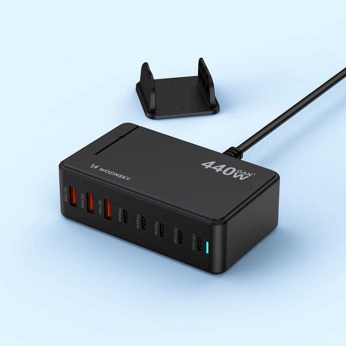 Wozinsky WSL-440 GaN QC3 Charging Station - 185W - Black