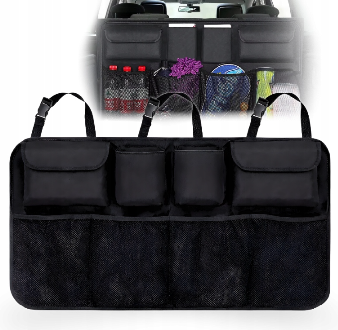 Wozinsky Large Car Organizer for Back Seat Backrest and Trunk - Black