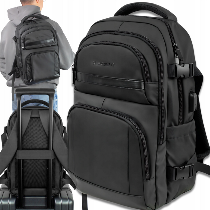 Wozinsky WPW-20L Backpack with Laptop Pocket for 15" Travel 40x20x25 cm for Hand Luggage - Black