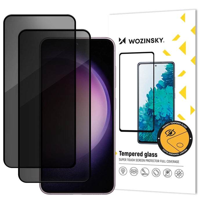 Wozinsky Privacy Glass for Samsung Galaxy S26 Plus compatible with fingerprint reader - 2 pcs.