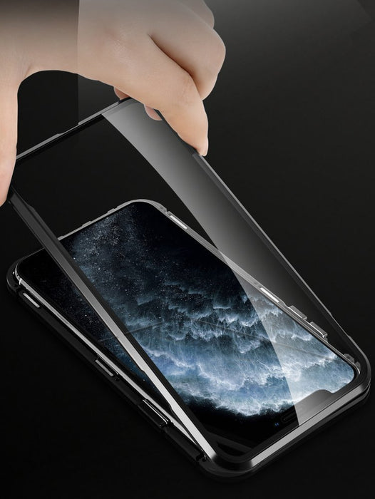 Wozinsky Magnetic Cam Slider Case Full Body Cover built-in front glass lens rotector for Huawei P40 black