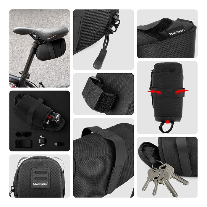 Wozinsky small bicycle saddle bag 0.6 l black (WBB8BK black)