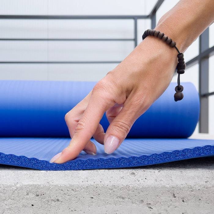 Wozinsky exercise mat 181 x 63 x 0.9 cm thick gymnastic yoga mat blue