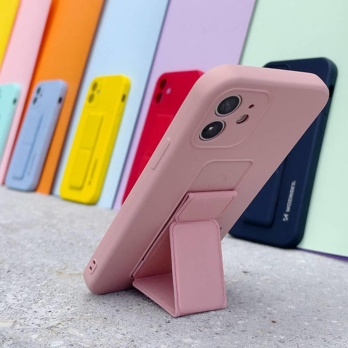 Wozinsky Kickstand Case silicone case with stand for Samsung Galaxy A42 5G mint