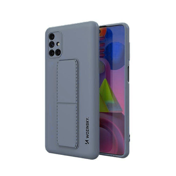 Wozinsky Kickstand Case silicone case with stand for Samsung Galaxy M51 blue