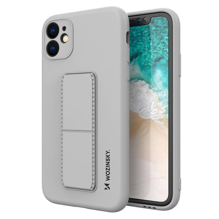 Wozinsky Kickstand Case silicone case with kickstand case Xiaomi Redmi 10X 4G / Xiaomi Redmi Note 9 gray