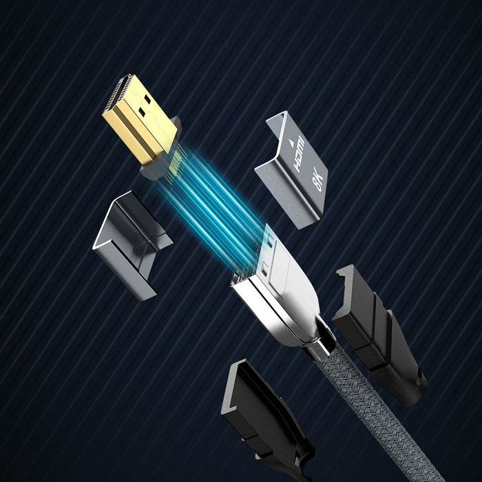Wozinsky HDMI 2.1 Cable 8K 60 Hz 48 Gbps / 4K 120 Hz / 2K 144 Hz 2 m Silver (WHDMI-20)