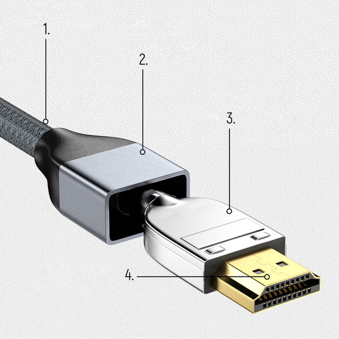 Wozinsky HDMI 2.1 Cable 8K 60 Hz 48 Gbps / 4K 120 Hz / 2K 144 Hz 2 m Silver (WHDMI-20)