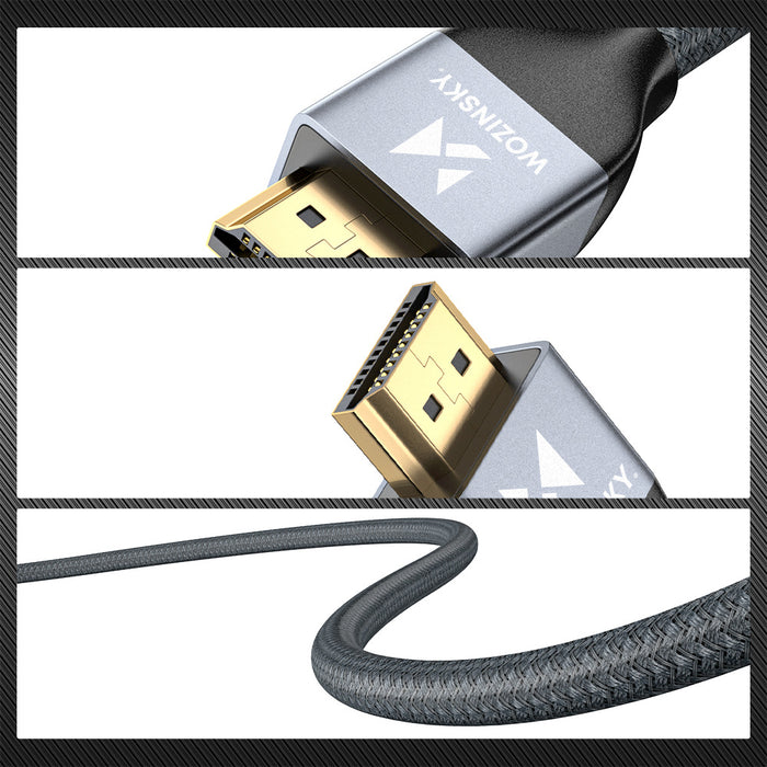 Wozinsky HDMI 2.1 Cable 8K 60 Hz 48 Gbps / 4K 120 Hz / 2K 144 Hz 2 m Silver (WHDMI-20)