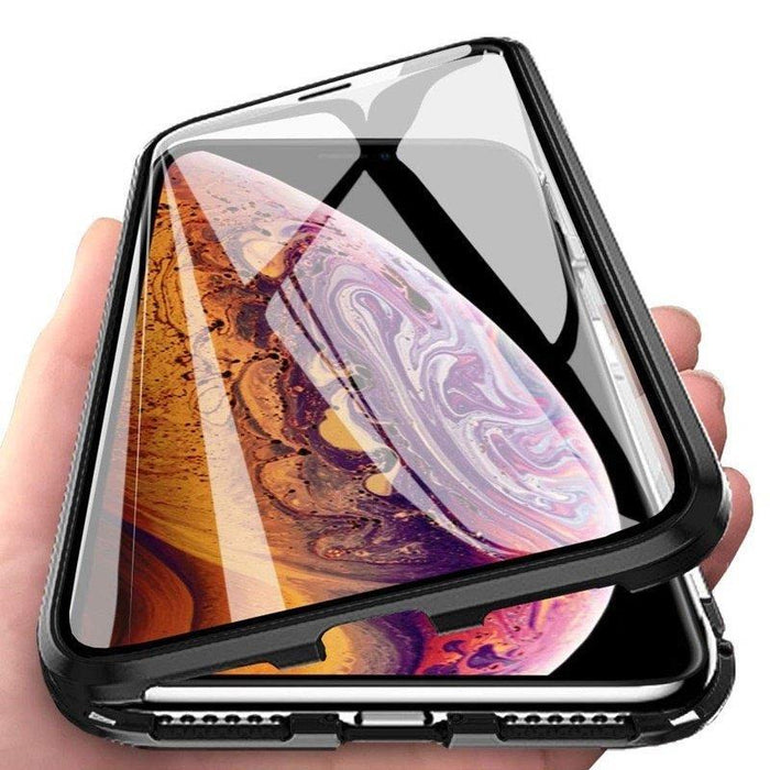 Wozinsky Full Magnetic Case Full Body Front and Back Cover with built-in glass for Vivo X60 black-transparent