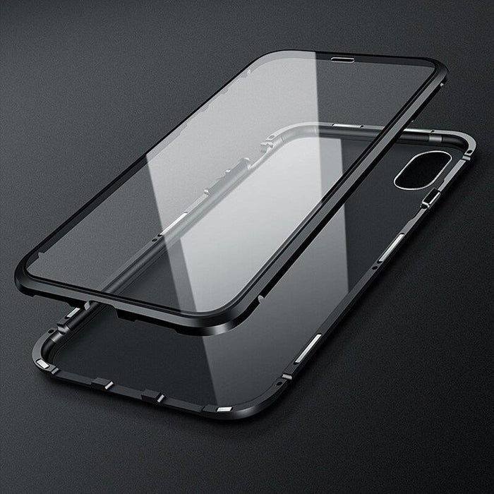 Wozinsky Full Magnetic Case Full Body Front and Back Cover with built-in glass for Vivo X60 black-transparent