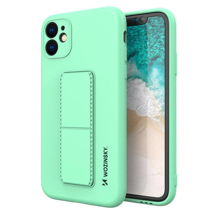 Wozinsky Kickstand Case silicone case with stand for Samsung Galaxy A72 4G mint