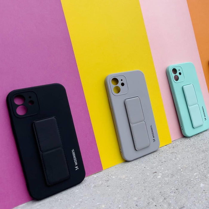 Wozinsky Kickstand Case silicone case with stand for Samsung Galaxy A22 4G mint