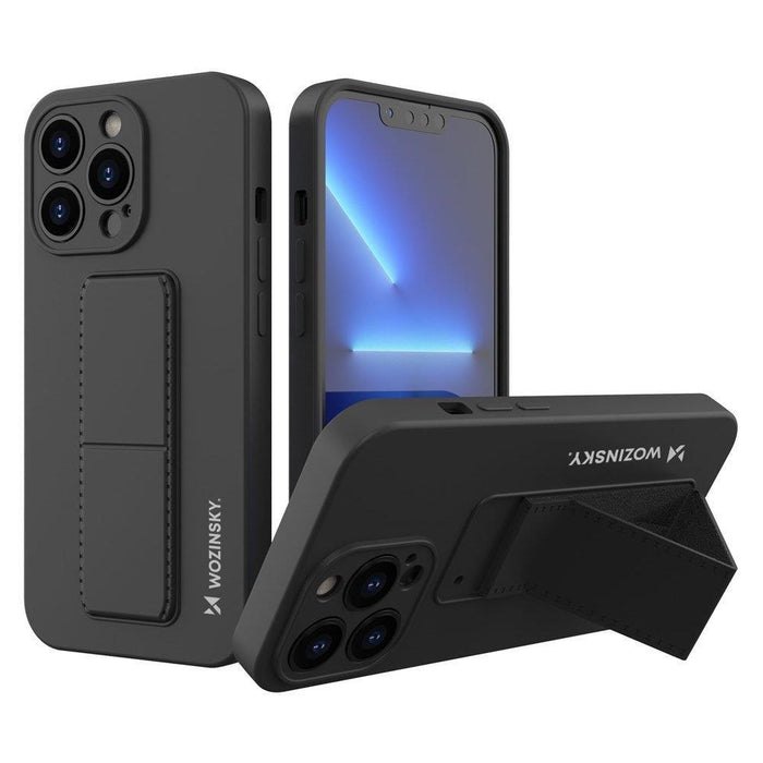 Wozinsky Kickstand Case silicone case with stand iPhone 13 mini black