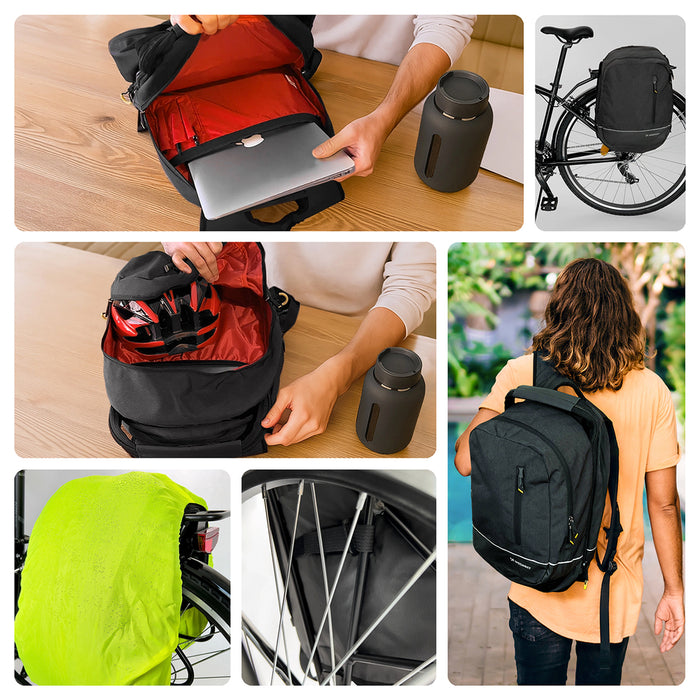 Wozinsky Double Bike Bag Backpack 2in1 30l Black (WBB30BK)