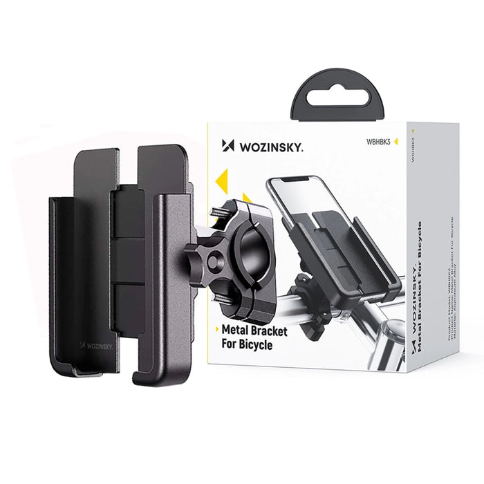Wozinsky metal bicycle phone holder, scooters black (WBHBK3)
