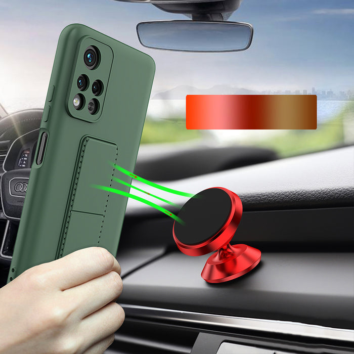 Wozinsky Kickstand Case silicone case with stand Xiaomi Poco M4 Pro 5G red