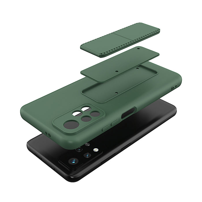 Wozinsky Kickstand Case silicone case with stand Xiaomi Poco M4 Pro 5G red