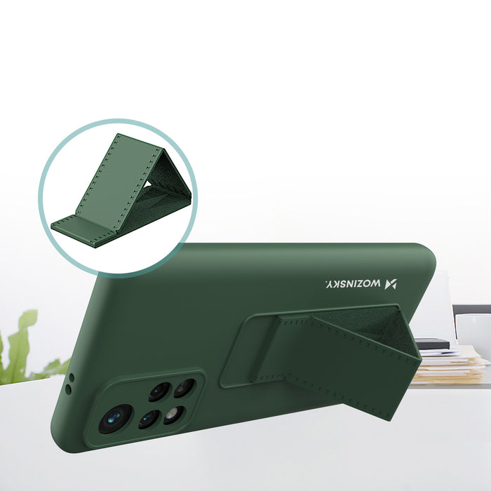 Wozinsky Kickstand Case silicone case with stand Xiaomi Redmi 10 case black