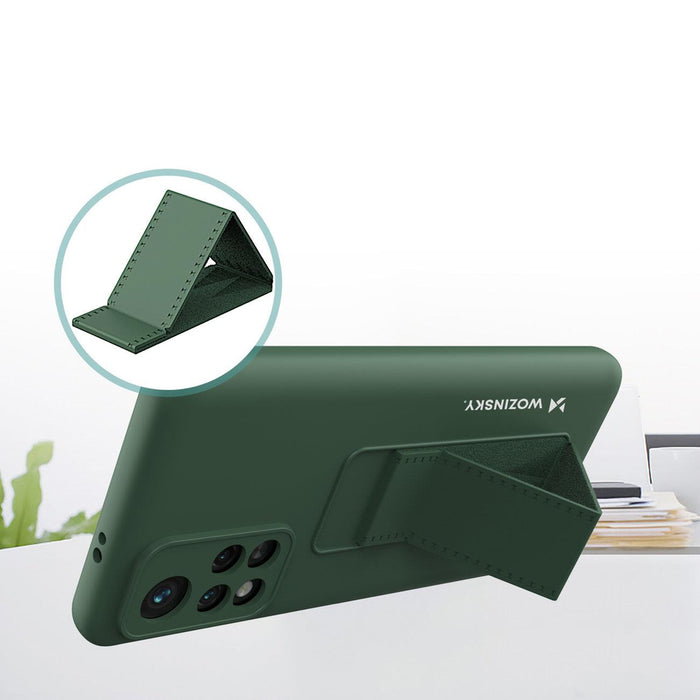 Wozinsky Kickstand Case silicone case with stand Xiaomi Redmi 10 case red