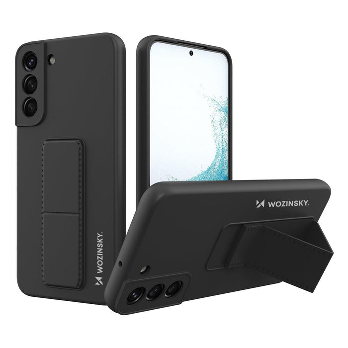Wozinsky Kickstand Case silicone case with stand for Samsung Galaxy S22+ black