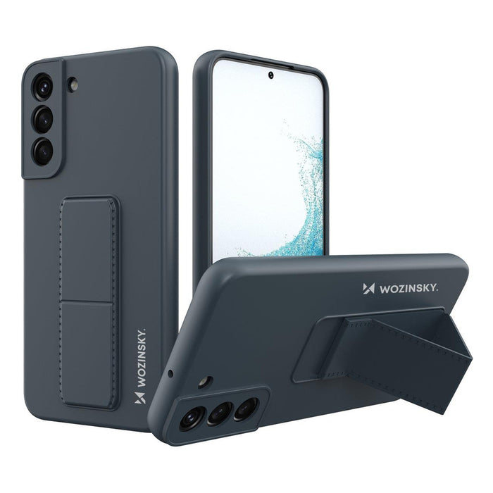 Wozinsky Kickstand Case silicone case with stand for Samsung Galaxy S22+ navy blue