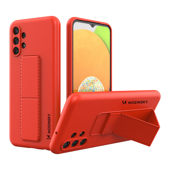 Wozinsky Kickstand Case silicone case with stand Samsung Galaxy A13 5G red