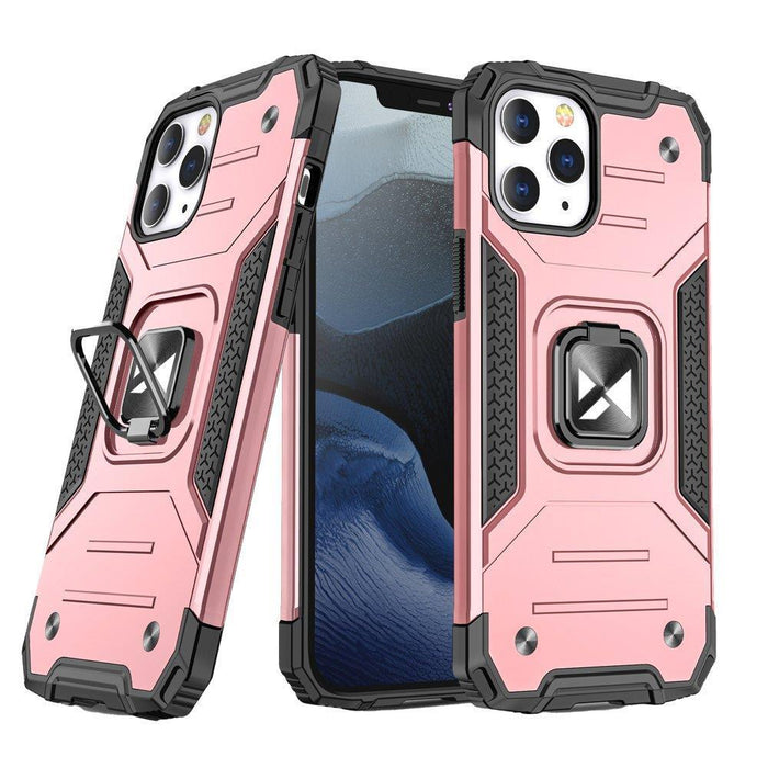 Wozinsky Ring Armor iPhone 14 Pro Max Armored Case Magnetic Holder Ring Gold