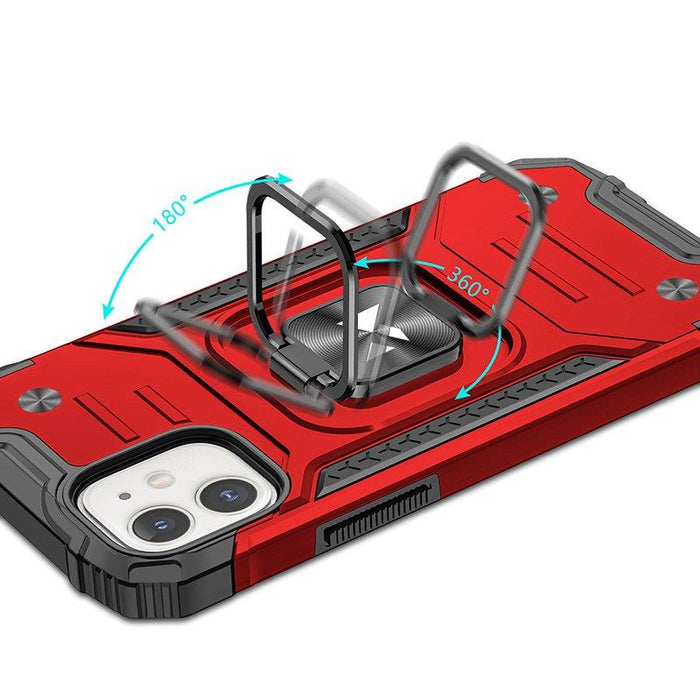 Wozinsky Ring Armor case for iPhone 14 armored cover magnetic holder ring red