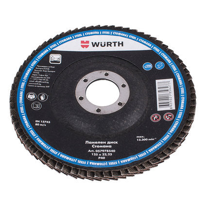 FLAT DISC P40 WURTH 125x22.23
