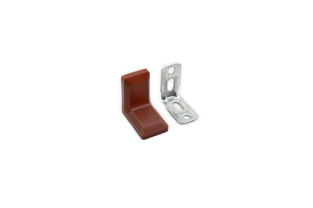 CORNER PLATE COVER 28X28X18MM BROWN 4PCS