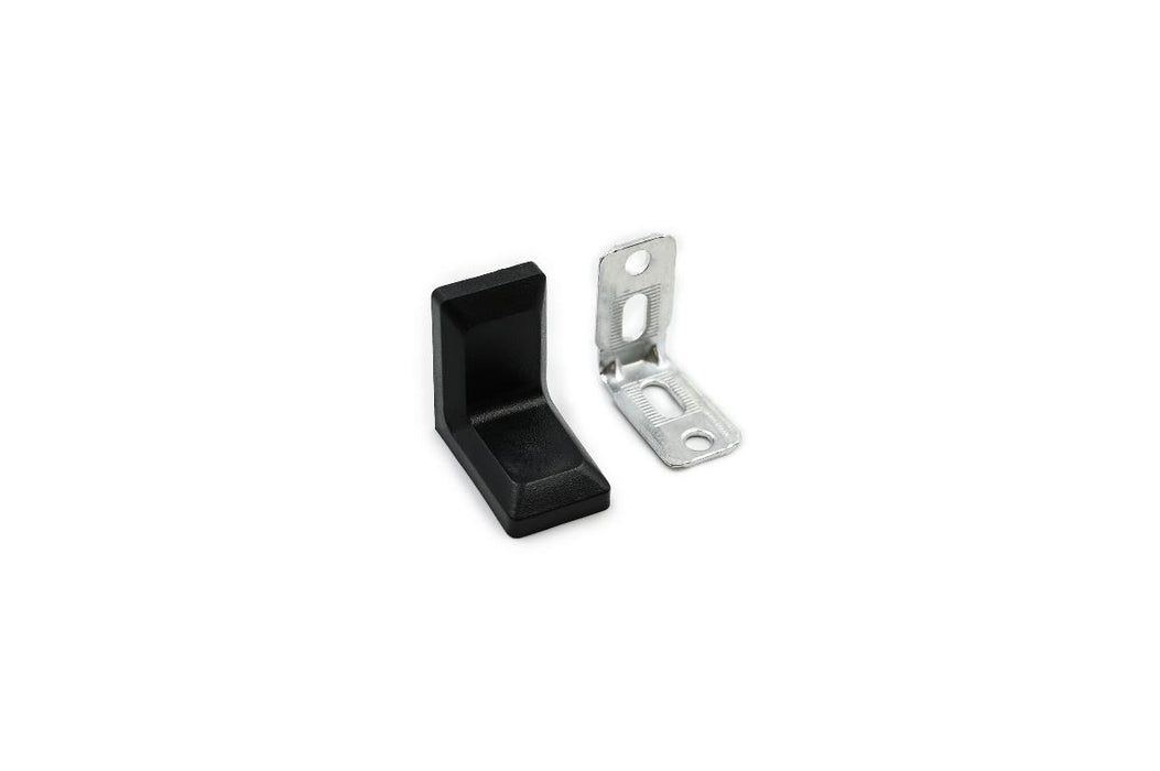 CORNER PLATE COVER 28X28X18MM BLACK 4PCS
