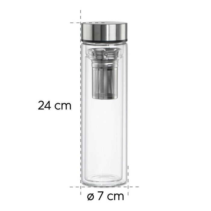 Xavax To Go Glass Bottle 450 ml Protective Case Strainer - Бутилки<<<Продукти за дома<<<ValiAPI&&&Термоси<<<За
