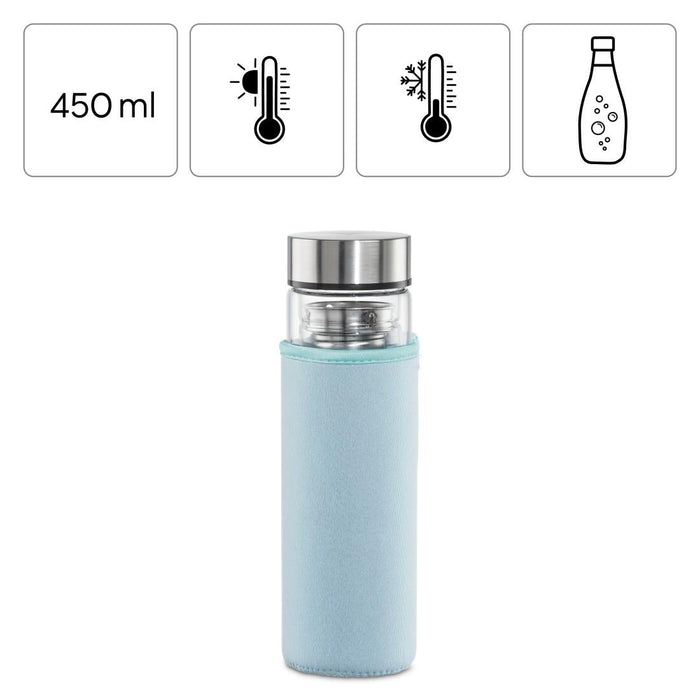 Xavax To Go Glass Bottle 450 ml Protective Case Strainer - Бутилки<<<Продукти за дома<<<ValiAPI&&&Термоси<<<За