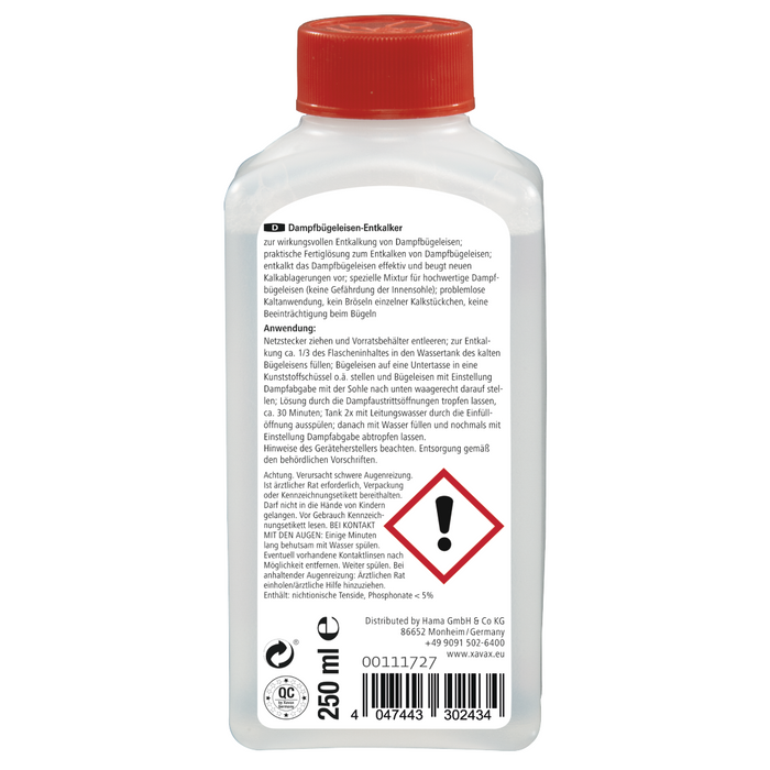 Xavax Descaler for steam irons, 250 ml, 111727