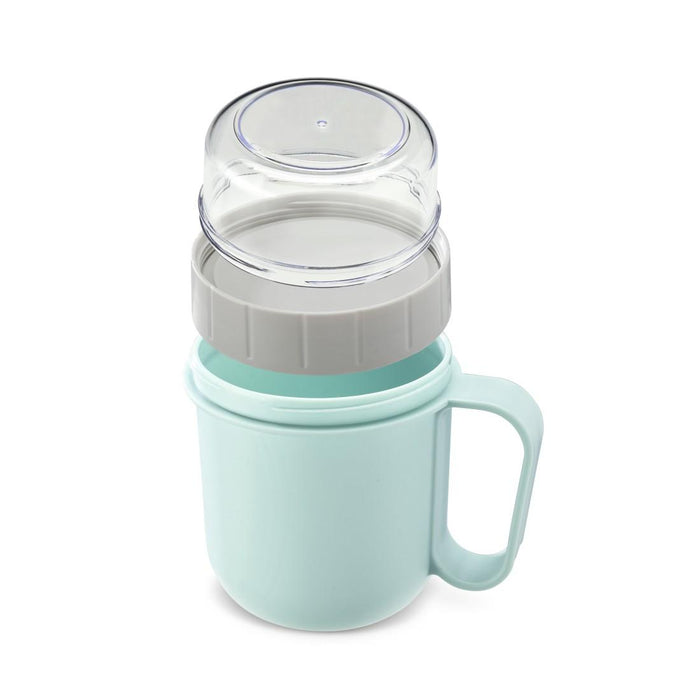 Xavax To Go Cereal Bowl, 2 Compartments, 500 + 200 ml, Pastel Blue/Grey