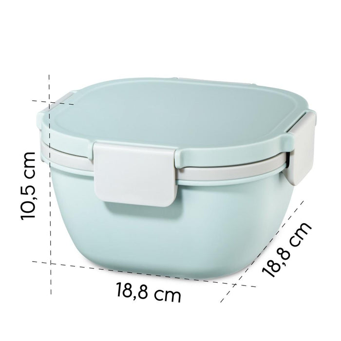 Xavax To Go food box, 3 compartments, utensils, dressing, pastel blue