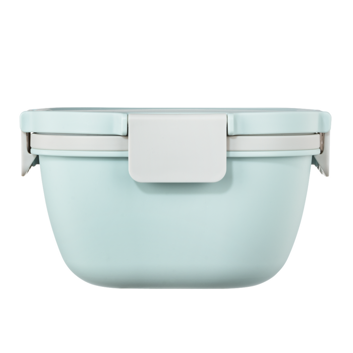 Xavax To Go food box, 3 compartments, utensils, dressing, pastel blue