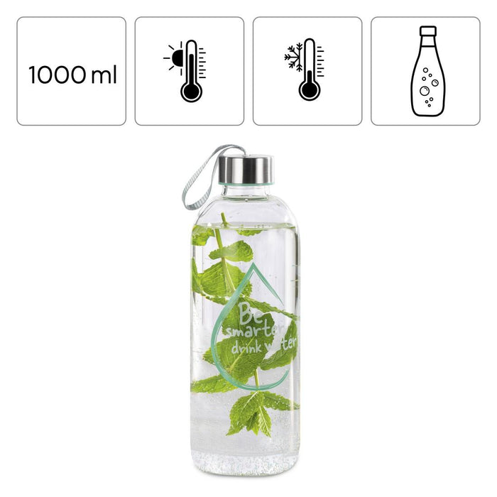 Glass bottle Xavax To Go, 1l, Protective case, For drinks