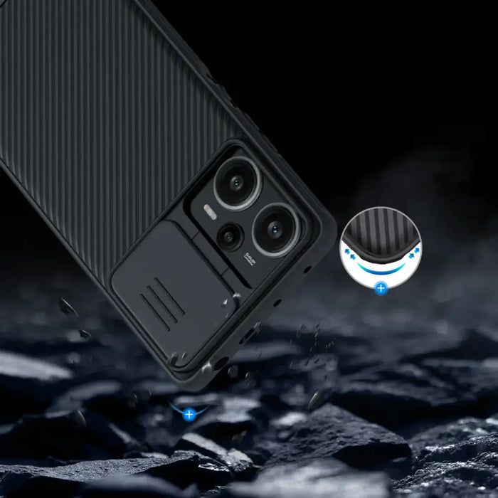 Xiaomi Redmi Note 12 Turbo / Xiaomi Poco F5 Armored Case with Nillkin CamShield Pro Case - Black - Cell phone cases