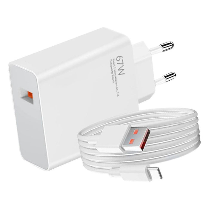 Xiaomi BHR9465EU 67W 6.2A USB-A wall charger with USB-C cable - white