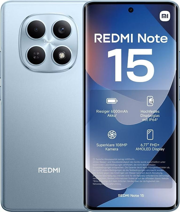 Xiaomi Redmi Note 15 4G NFC 8GB RAM 256GB No Charger Blue EU MZB0MOIEU