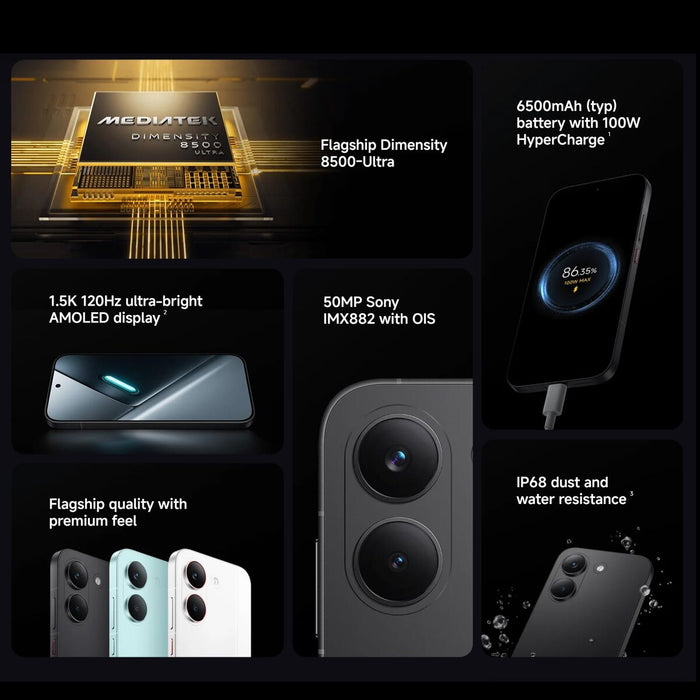 Smartphone Xiaomi X8 PRO 6,59" Octa Core Mediatek Dimensity 8500 8 GB RAM 256 GB White